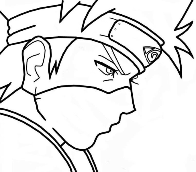  Sketsa gambar animasi naruto untuk diwarnai Guru Kakashi 