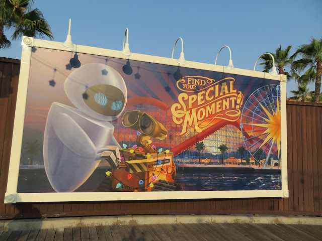 WALLE and EVE Find Your Special Moment Pixar Pier Billboard Disney California Adventure Disneyland