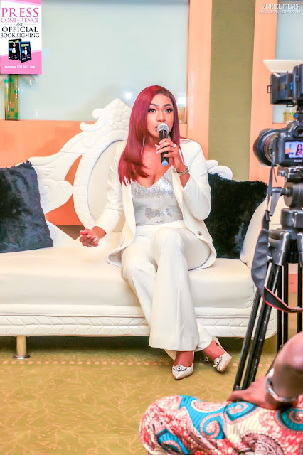 Chika Stuns in white for the Launch of her new book, Boss Up