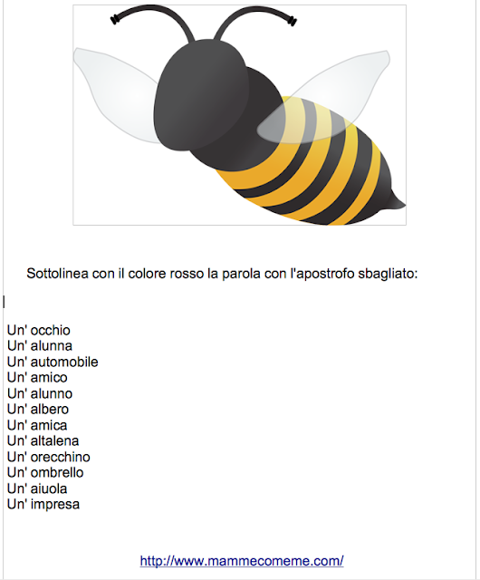 schede didattiche quinta primaria http://www.mammecomeme.com/