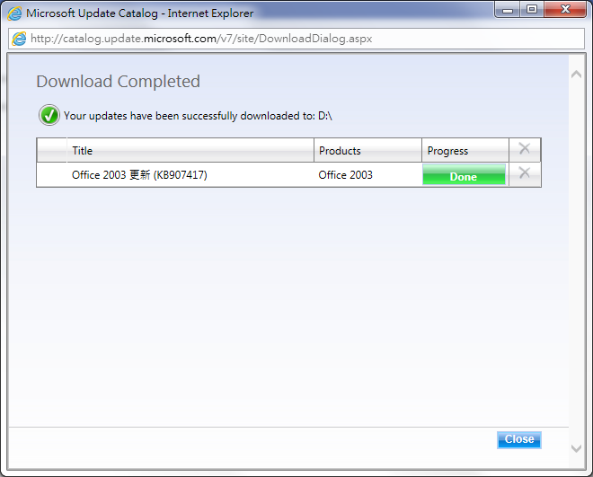KB907417 download successfully