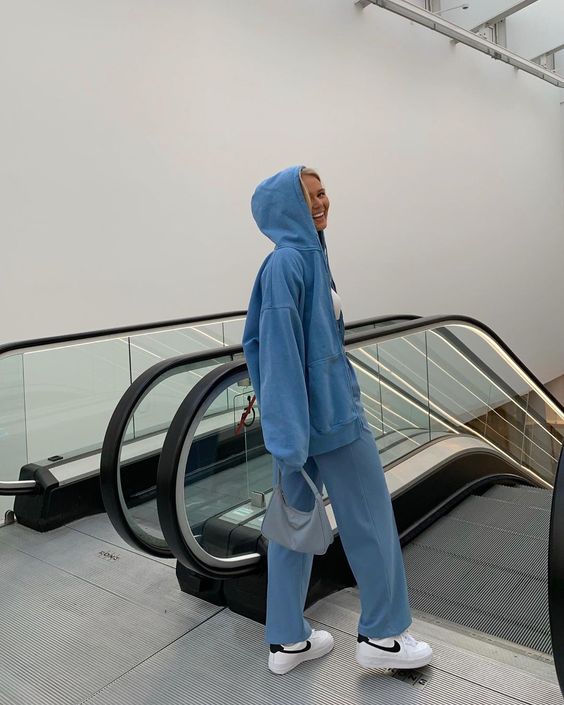 Barara Kristoffersen Blue Hoodie and Joggers Instagram