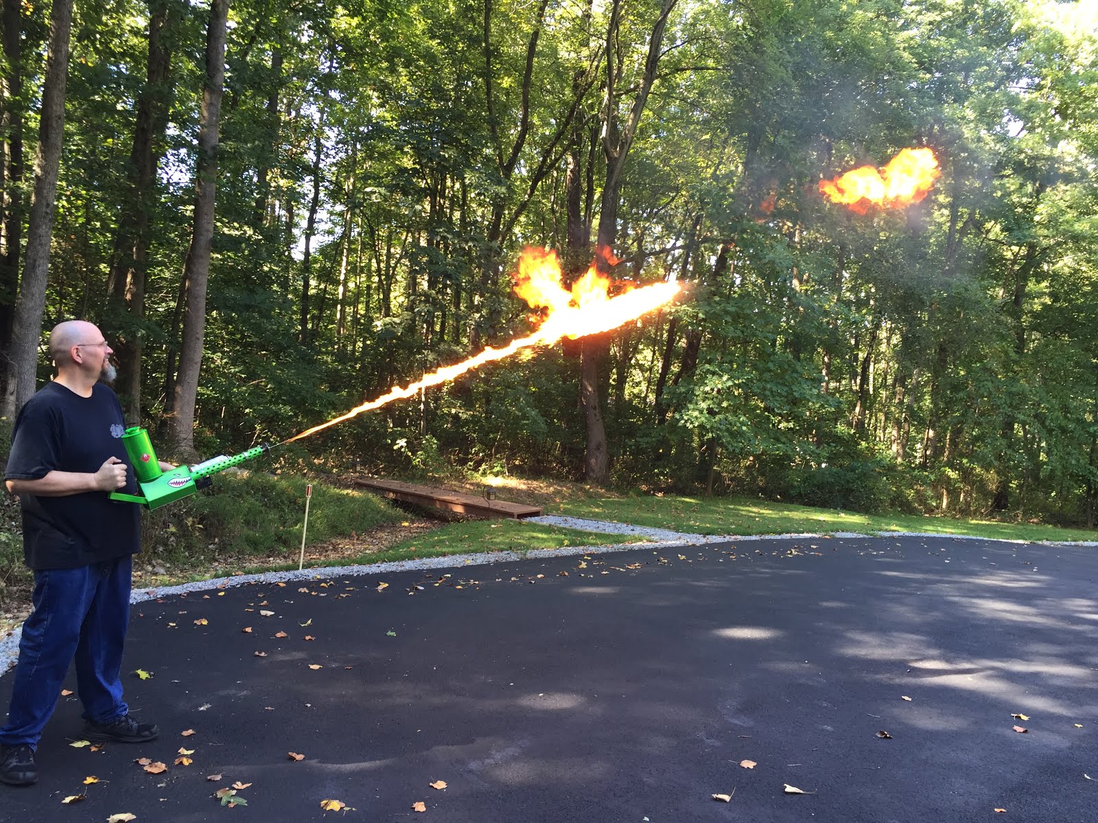 Bubba's Garage Why own a Flamethrower? Because you can!