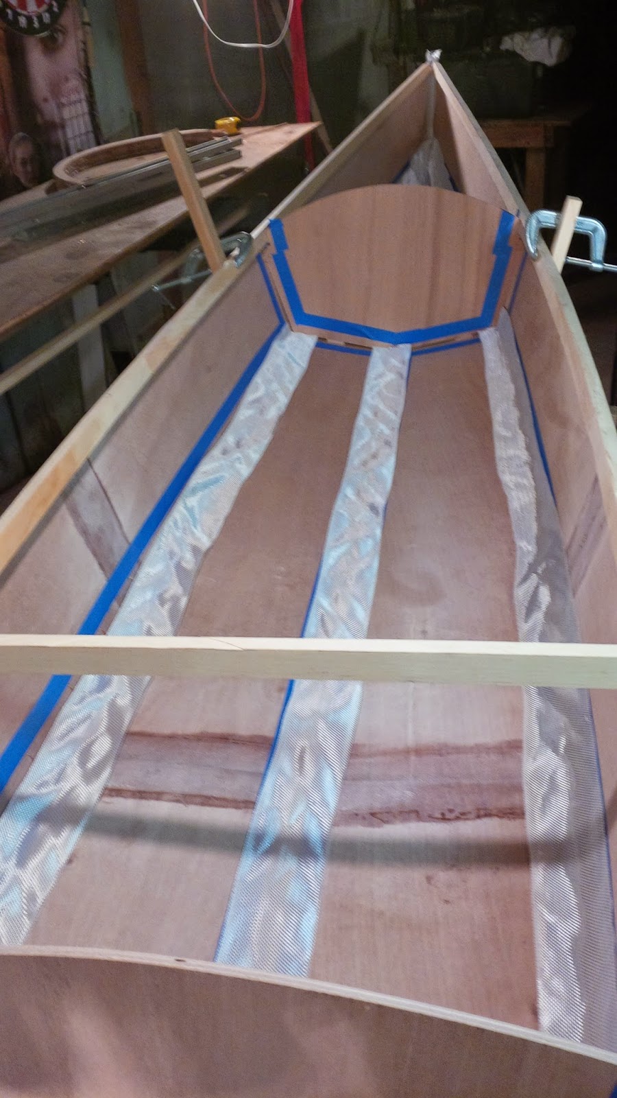 Geiger's Boat Shop Chesapeake 17 Kayak Epoxy Fillets and Fiberglass