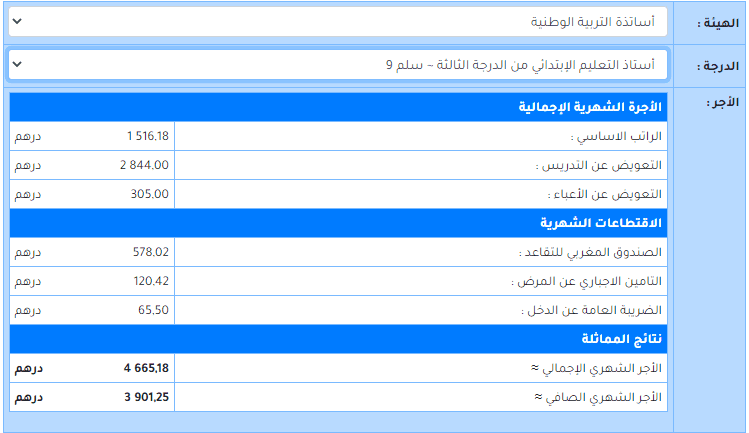 Screenshot%2B%25287%2529 أجور الأساتذة و المعلمين حسب كل درجة و سلم بوزارة التربية الوطنية للتعليم