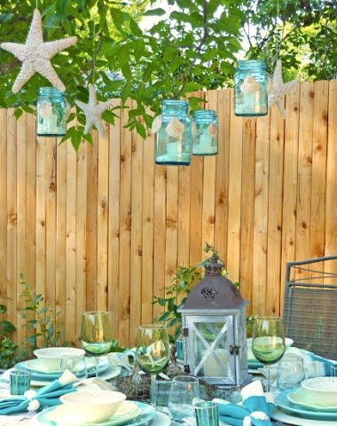 Beach Theme Entertaining Outdoors -5 Creative Table Decor Ideas