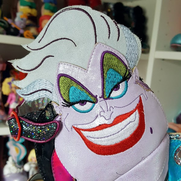 close up of Disney Ursula face on side of shoe