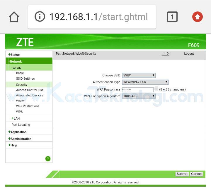Cara Mengganti Password Wifi Indihome Zte F609 Lewat Hp Android Dan Pc Kaca Teknologi