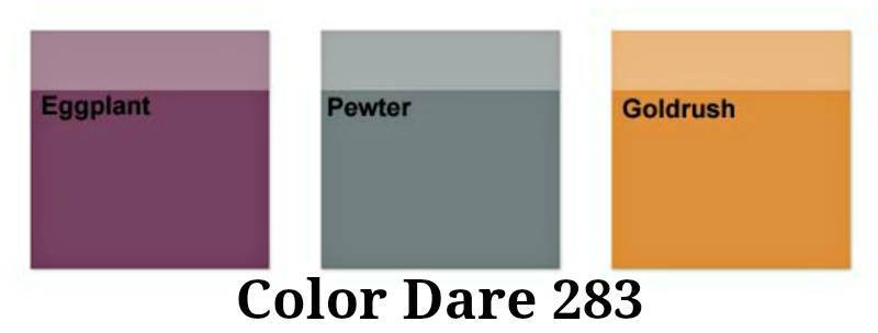 Color My Heart Color Dare: Color Dare #283 - Eggplant, Pewter and Goldrush