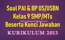 Soal Us Usbn Pai Kelas 9 Smp Mts K 13 Beserta Kunci Jawaban Sobang 2