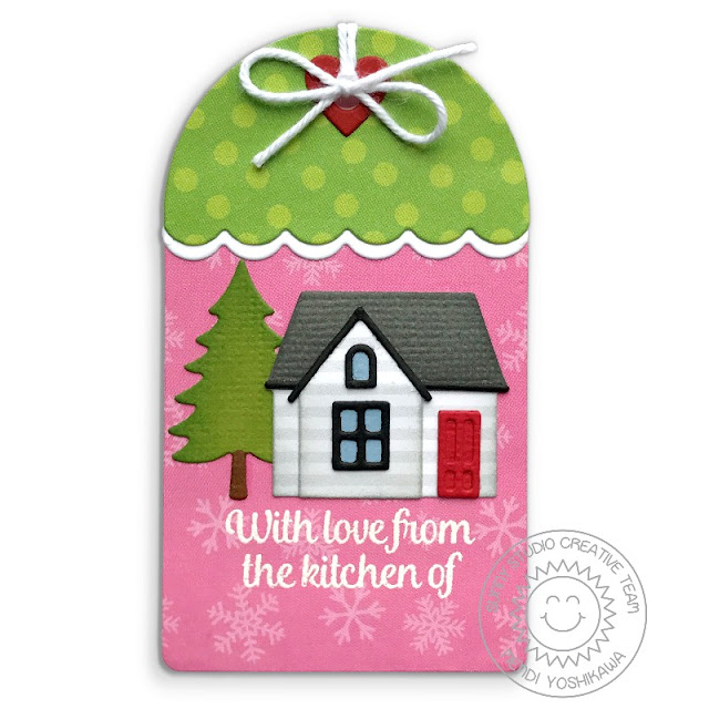 Sunny Studio Stamps: With Love From the Kitchen of Baking House Themed Christmas Gift Tags by Mendi Yoshikawa