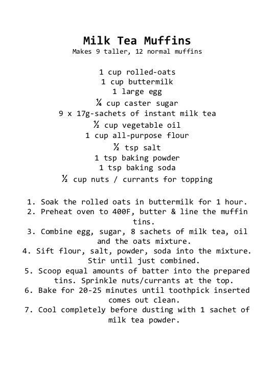 Pencil Kitchen Milk Tea Muffins