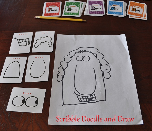 Scribble Drawing Game : Teach kids how to draw cartoons with a fun card game