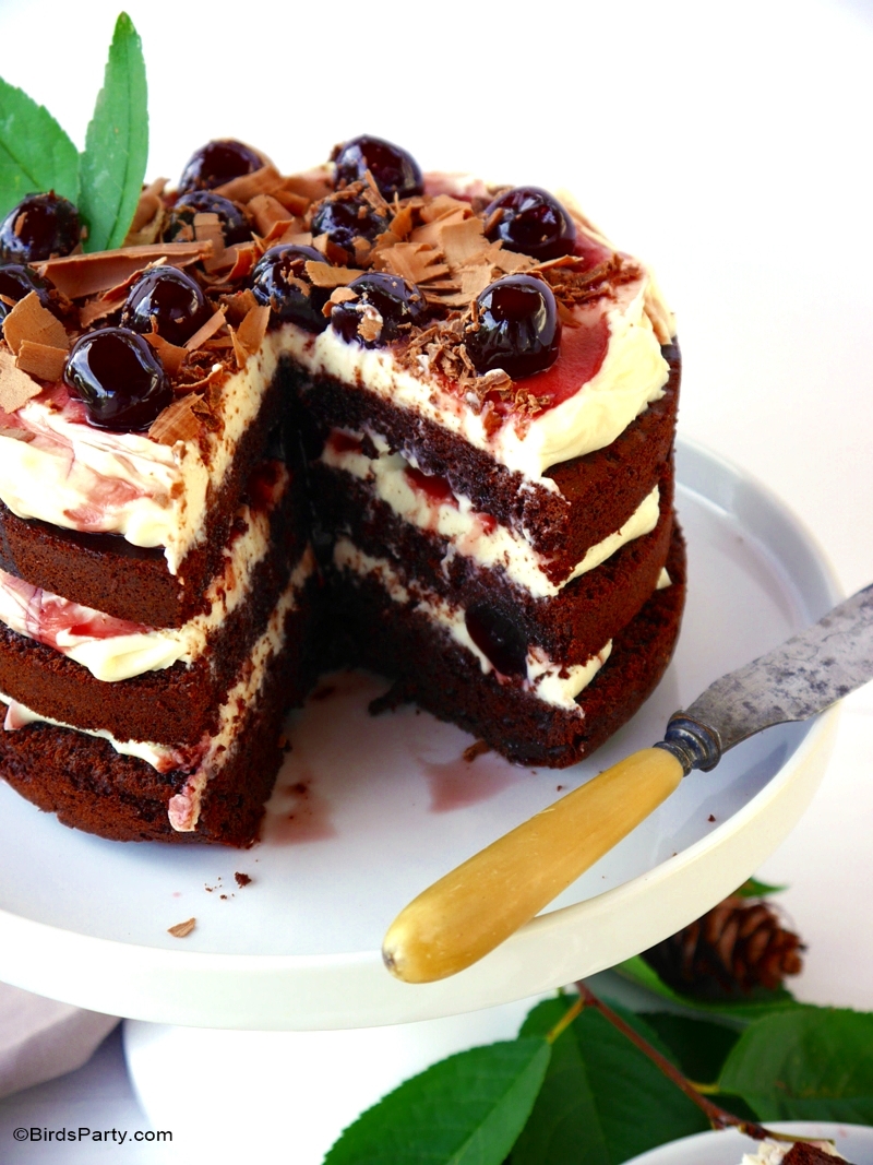 Easy Black Forest Gateau Cake Recipe - Party Ideas | Party Printables Blog