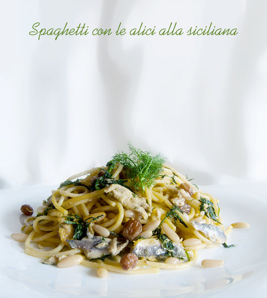 Spaghetti con le alici o sarde