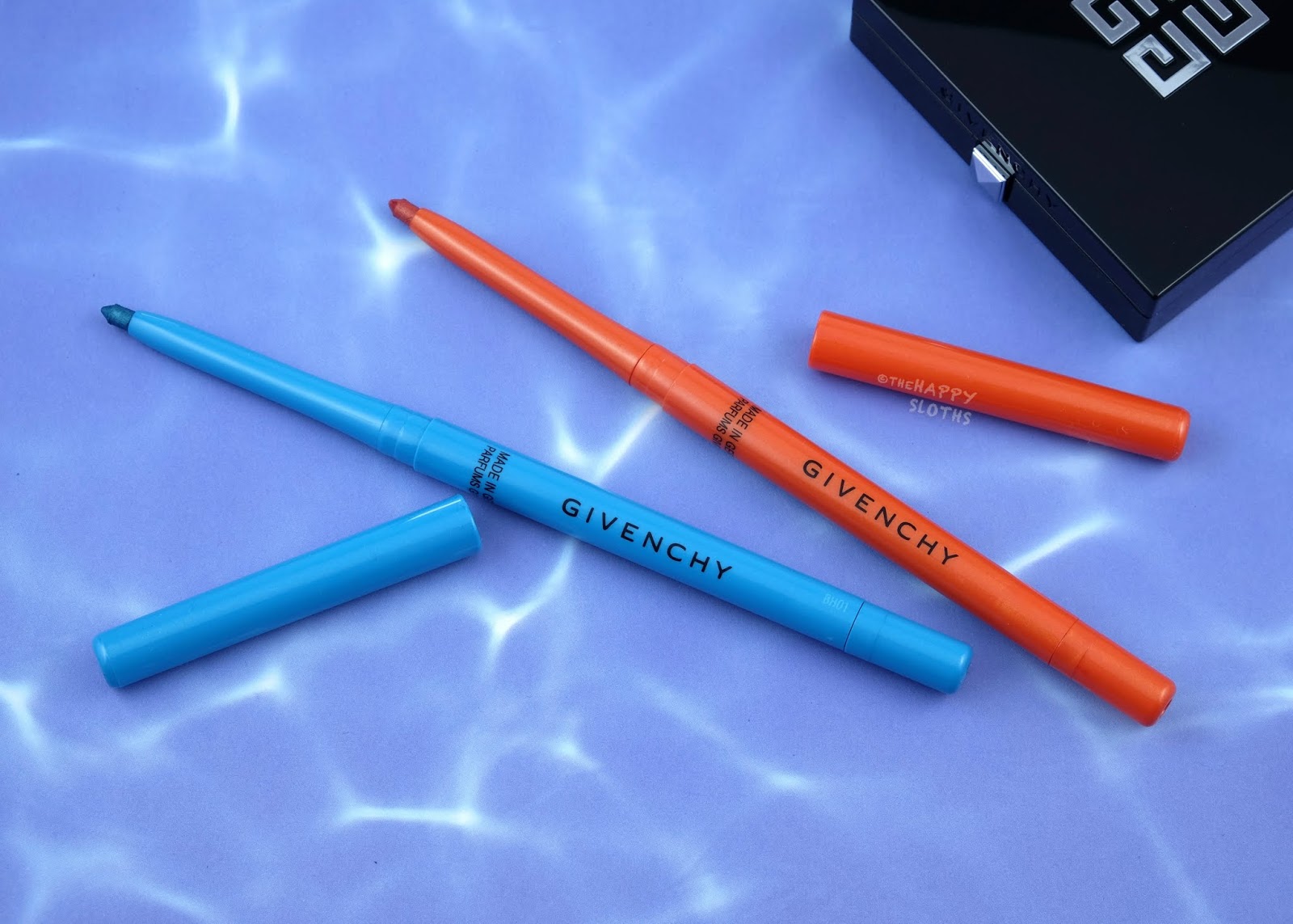 Givenchy |  Summer 2019 Khol Couture Waterproof Retractable Eyeliner in "09 Tangerine" & "10 Azur": Review and Swatches