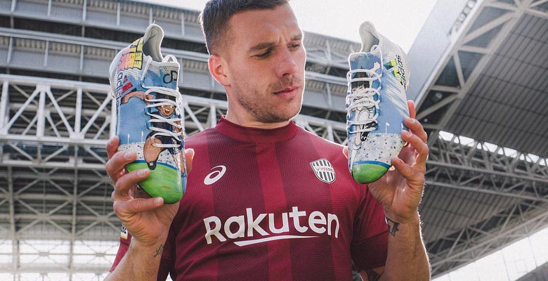 Lukas Podolski Off New Adidas Captain Tsubasa Boots - Footy Headlines