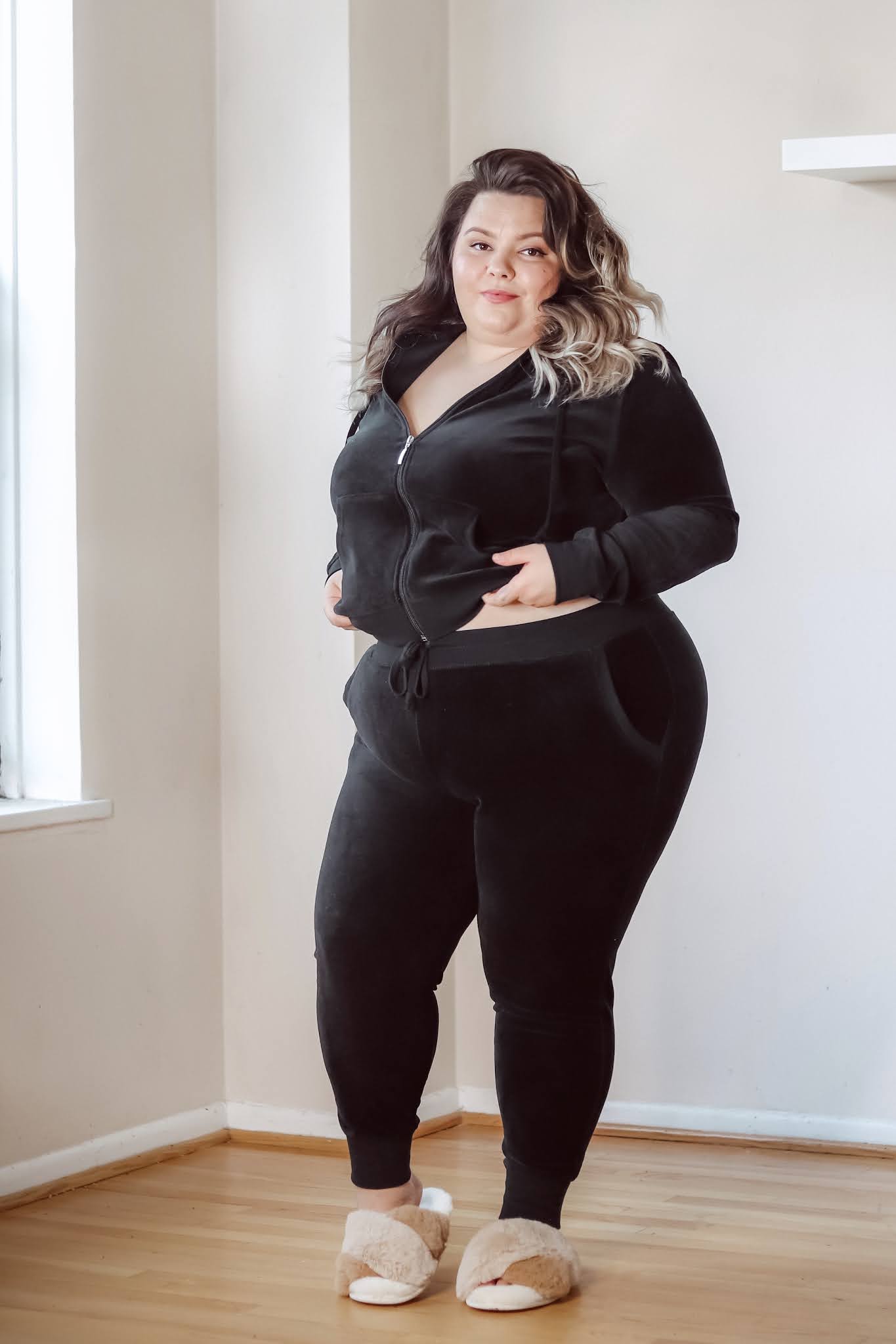 Plus Size Velour Tracksuit - Natalie in the City