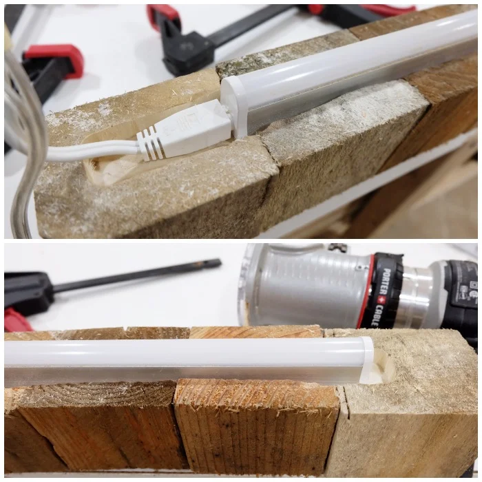 results of first pass through pallet blocks with router