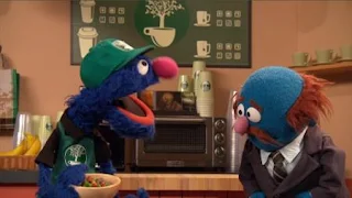 Grover and Mr. JohnsonThe Coffee Plant, waiter Grover, Sesame Street Episode 4403 The Flower Show season 44
