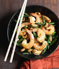 butter shrimp stir fry with asparagus recipe