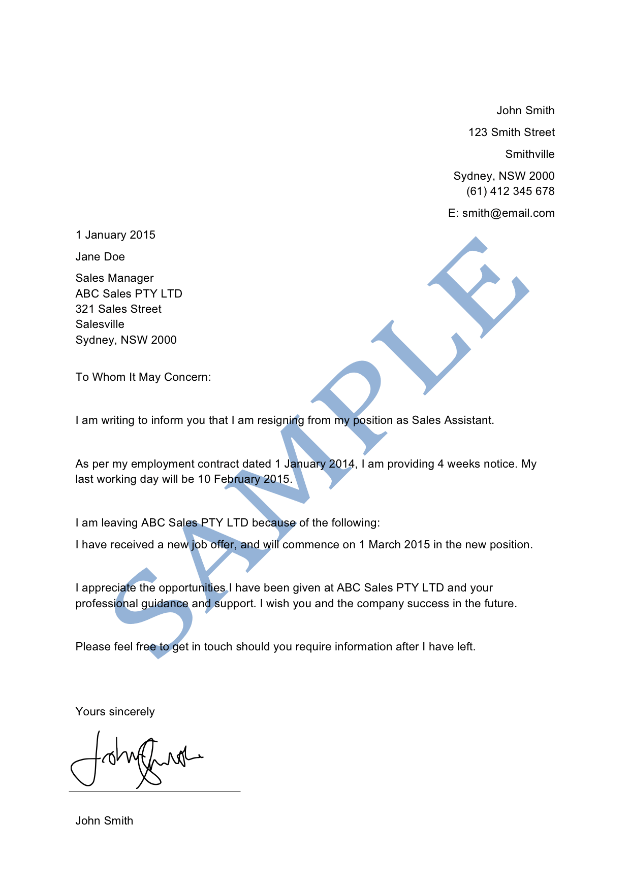 HOW TO WRITE A RESIGNATION LETTER AUSTRALIA visual data 2