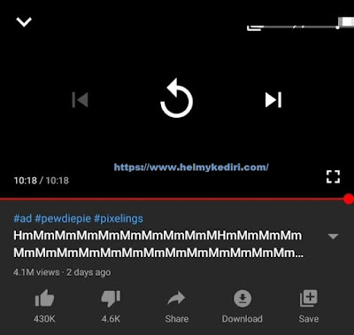 Menggeser video sampai akhir Menggeser video sampai akhir