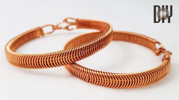 Wire Copper Bangle | Narrow wire wrapped pure copper bracelet – Juccini