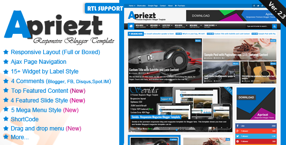 Apriezt V2.3 - Responsive Magazine/News Blogger Theme Apriezt V2.3 - Responsive Magazine/News Blogger Template free download