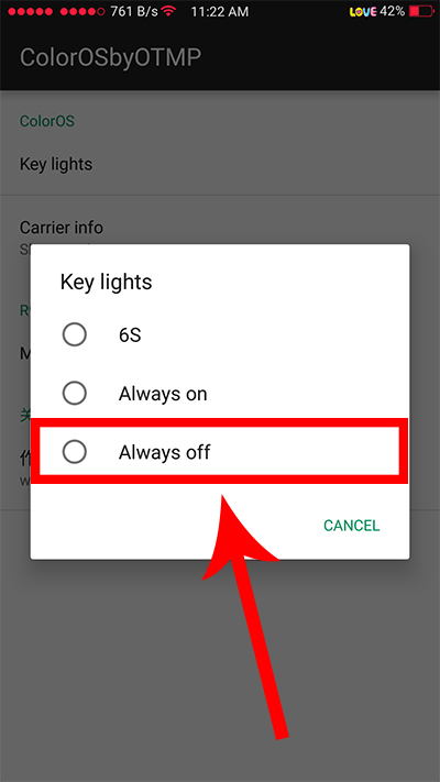 Oppo F3 Disable Backlight Keys