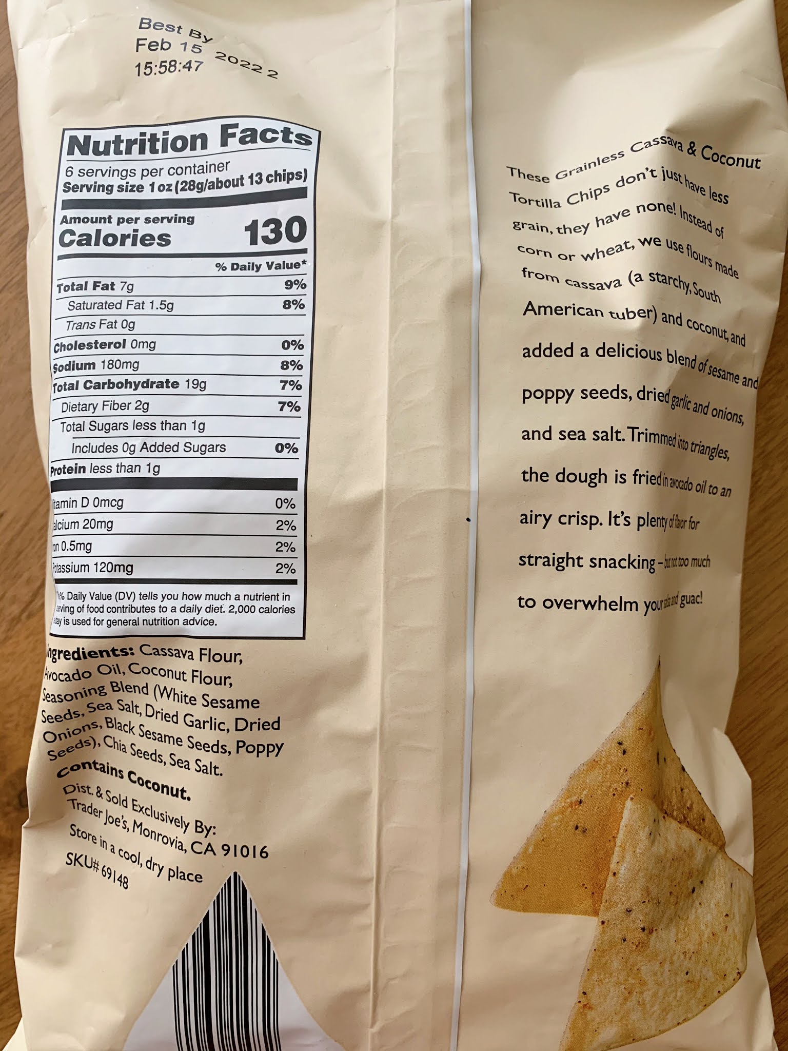Trader Joe's Grainless Cassava & Coconut Tortilla Chips