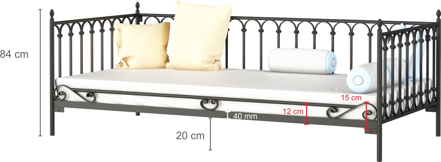 Łóżko metalowe sofa wzór 8S