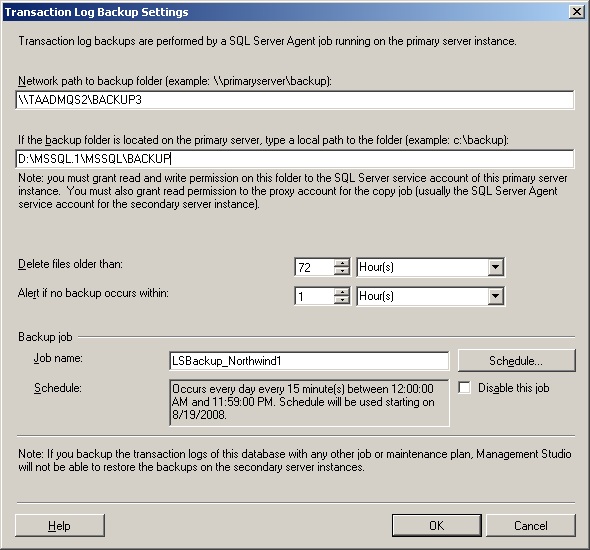 Transaction log