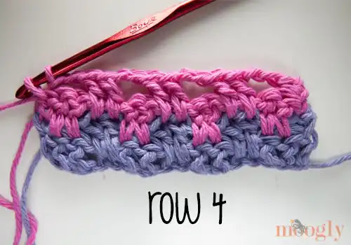 Punto tupido «rayas que saltan» a crochet