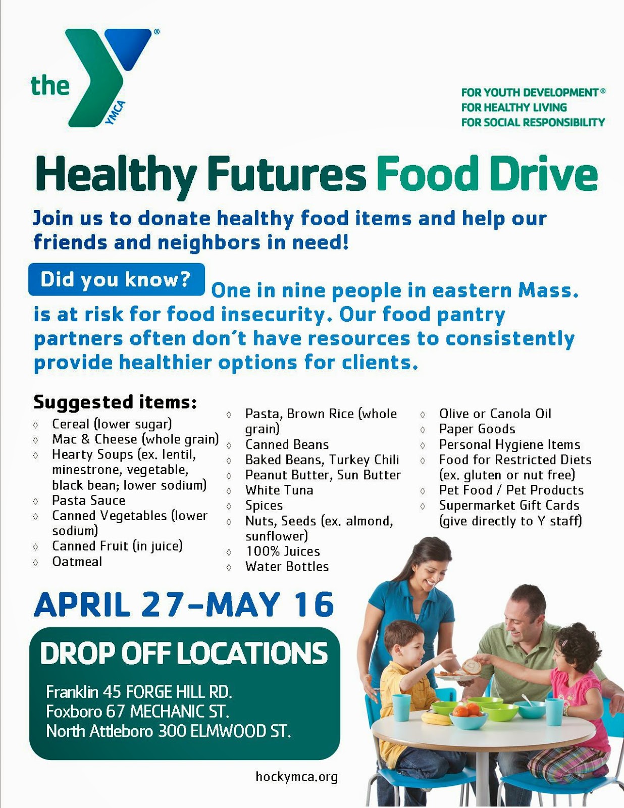 Franklin Matters Healthy Futures Food Drive At The Hockomock Area YMCA