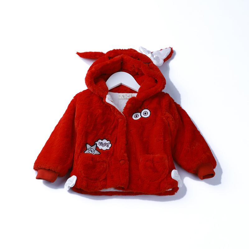 Áo Khoác Thu Đông Bé Gái Bông Tay Dài Đính Sticker - BELDINO 158307 4 5 420