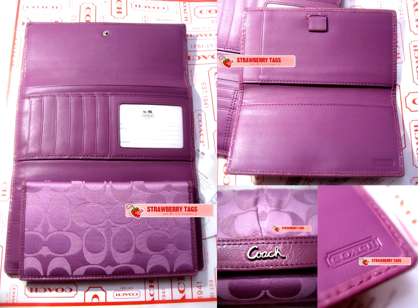 ~StrawBerry TaGs~: COACH SOHO Pleated Signature Sateen Checkbook Wallet ...