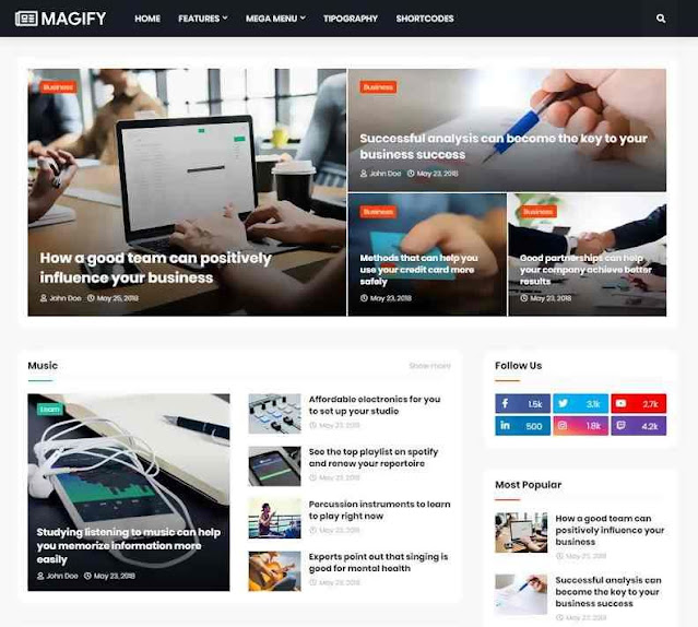 Magify News & Magazine Blogger Template