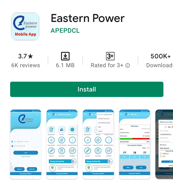 The Eastern Power app pay your electricity bills from your mobile