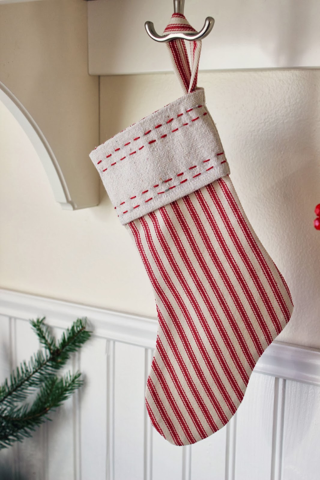 happy-at-home-ticking-stripe-christmas-stockings