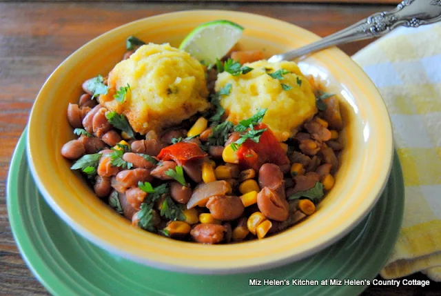 Slow Cooker Pinto Bean Stew with Corn Bread Dumplings at Miz Helen's Country Cottage