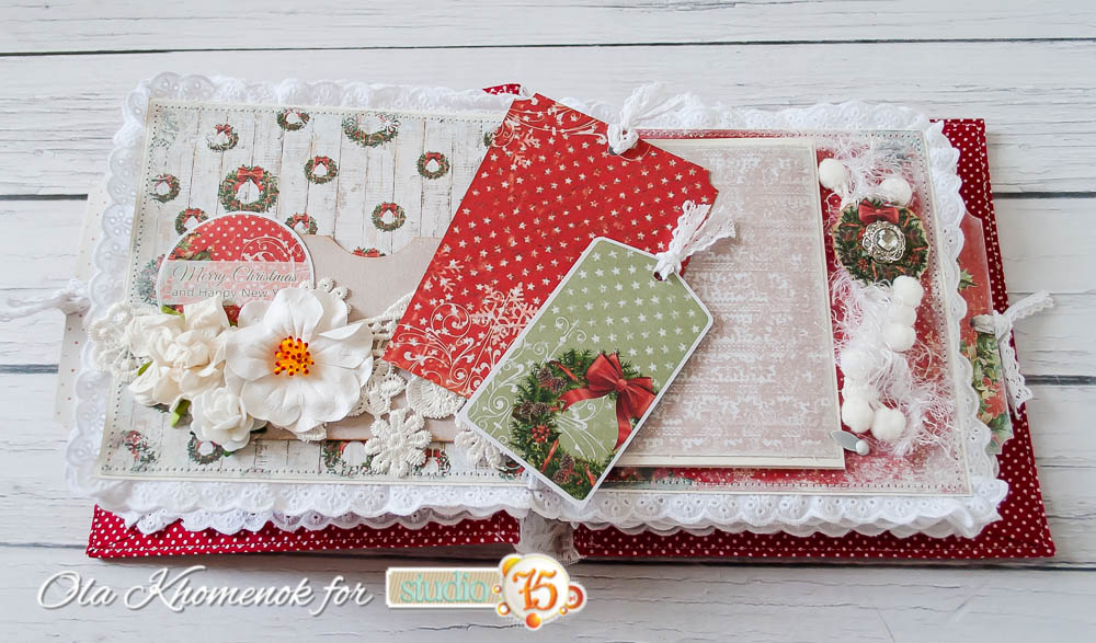 Album card diy christmas LikeArtStudio by Ola Khomenok: Christmas Time mini album