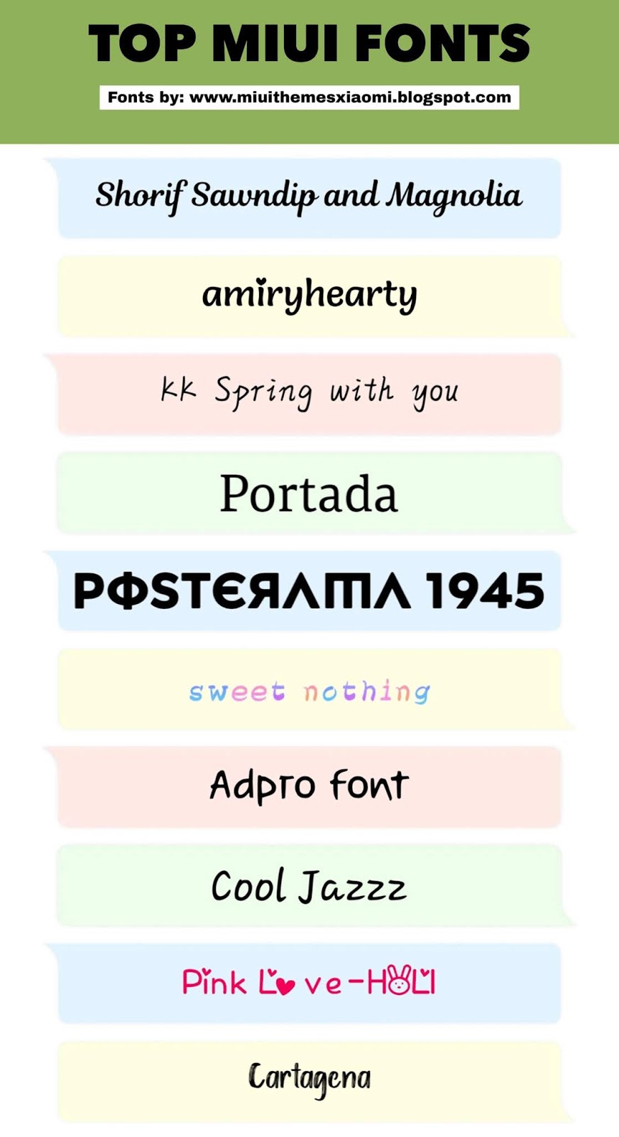 Top 10 Trending MIUI Fonts For Xiaomi Mobile MIUI Fonts Xiaomi