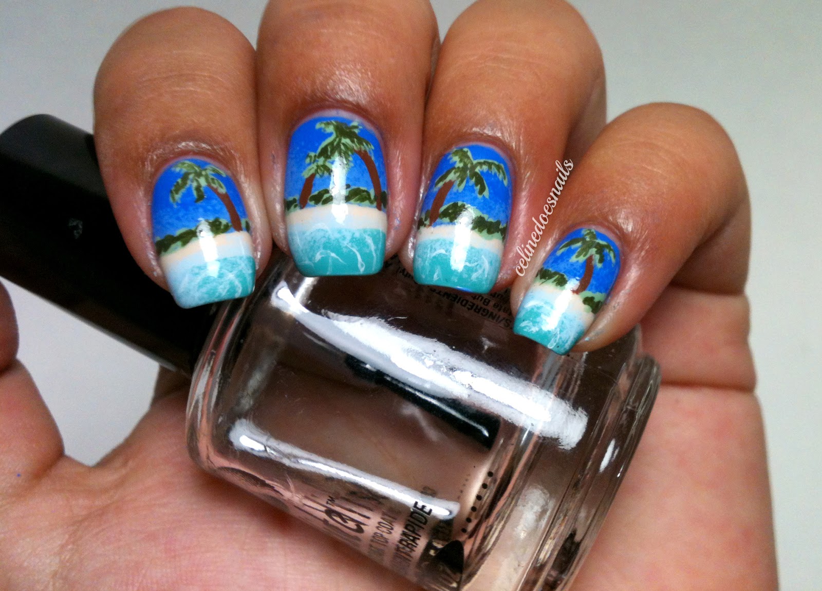 6. Palm Tree Sunset Nails - wide 2