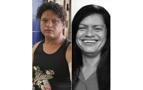 Deildo quando esteve na delegacia após conflito armado com Ronilson se transformou em Débora, conforme a foto do “santinho” usado na campanha de vereadora ano passado (Reprodução)