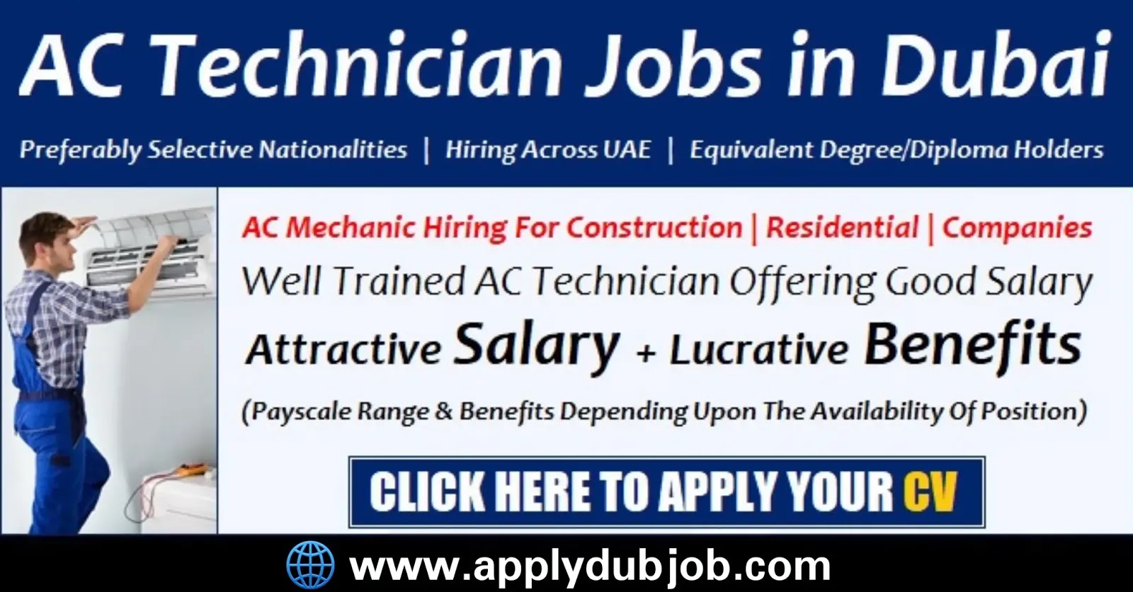 AC Technician Jobs in Dubai 2024 Multiple Open Vacancies