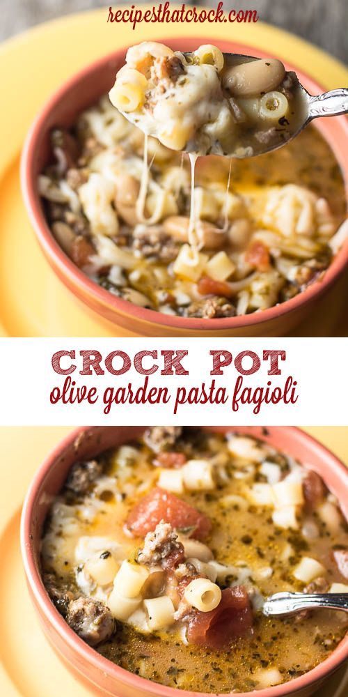 Olive Garden Pasta Fagioli Crock Pot Copycat Diet Healthy Recipe