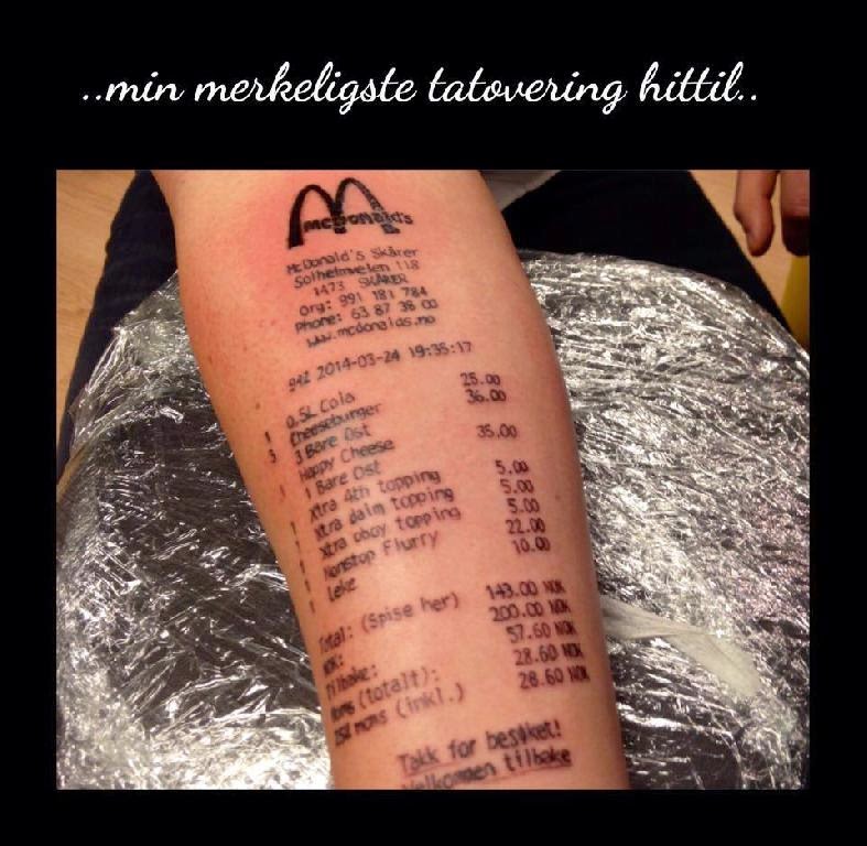 McDonald's receipt tattoo | WTVR