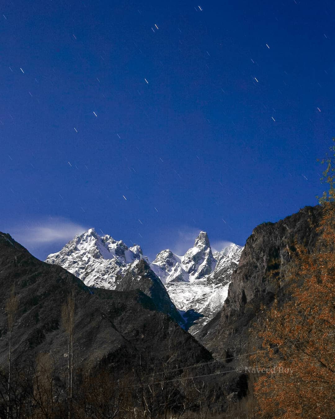 Bulkish ridge 5700 m, Gulmit Tower 5950 m. peak in Gulmit Hunza.  Karakoram range in Hunza valley.