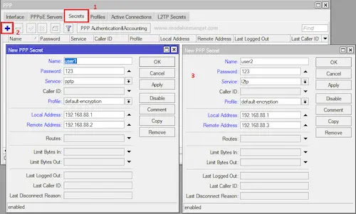 Membuat Username Password VPN MikroTik